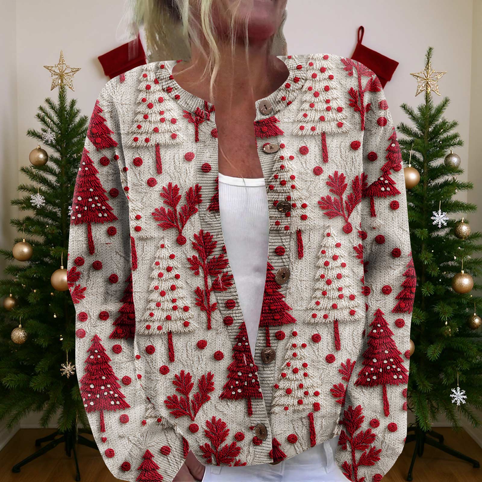

Women S Christmas Sweater Cute Fun Christmas Sweater Fall And Winter Long Sleeve Knitted Sweater XL