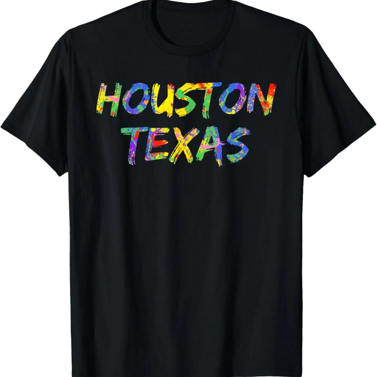 Colorful Rainbow Houston Artwork City Pride Houston Texas T-Shirt S