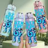 1PC Cartoon Six Seven Character Art 750ml Color Plastic Sports Water Bottle Leakproof Flip Straw Lid Suitable for Sports Office Home Use