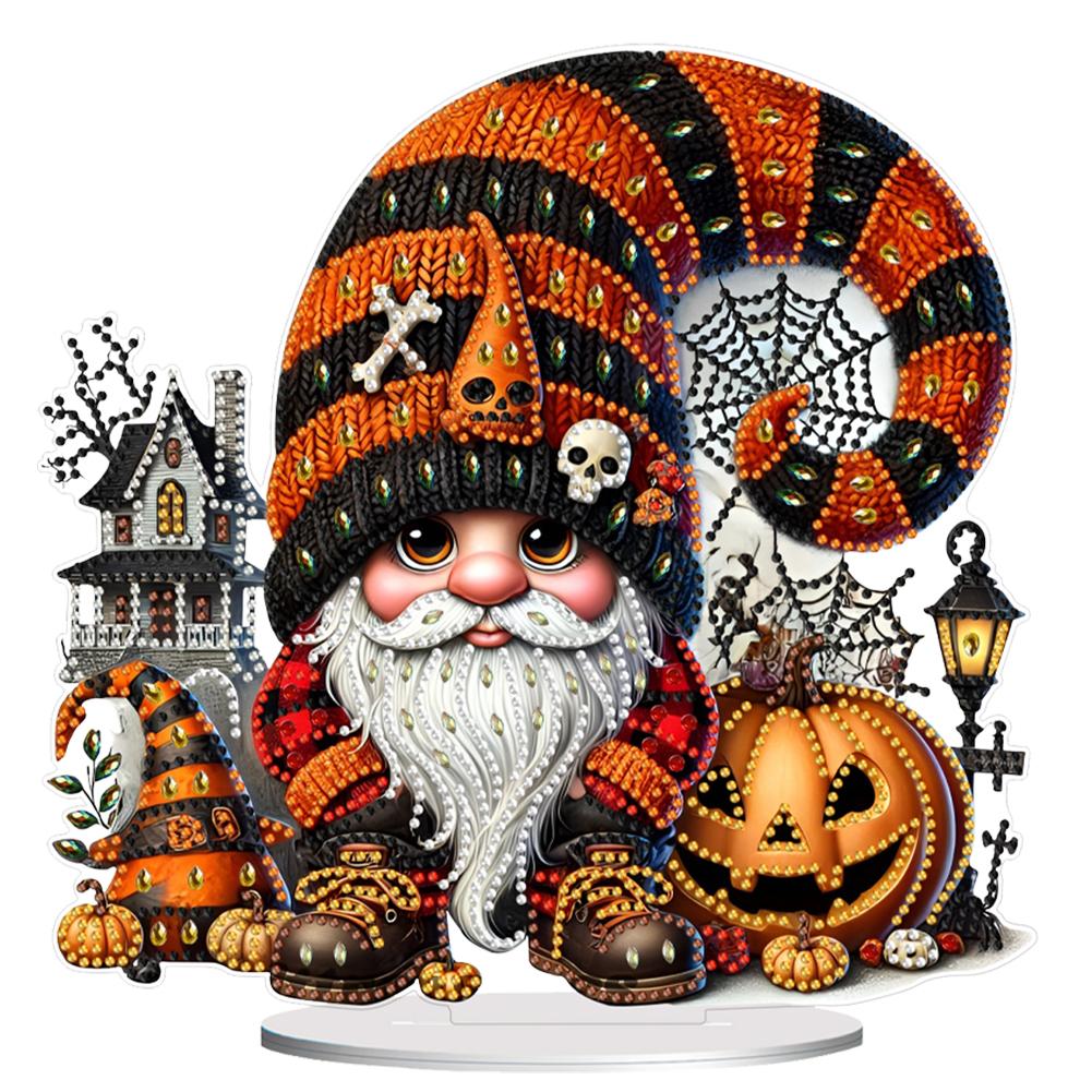 Acrylic Halloween Goblin Diamond Painting Tabletop Ornaments Kit 5D DIY Diamond Art Tabletop Decorations for Home Office Decor