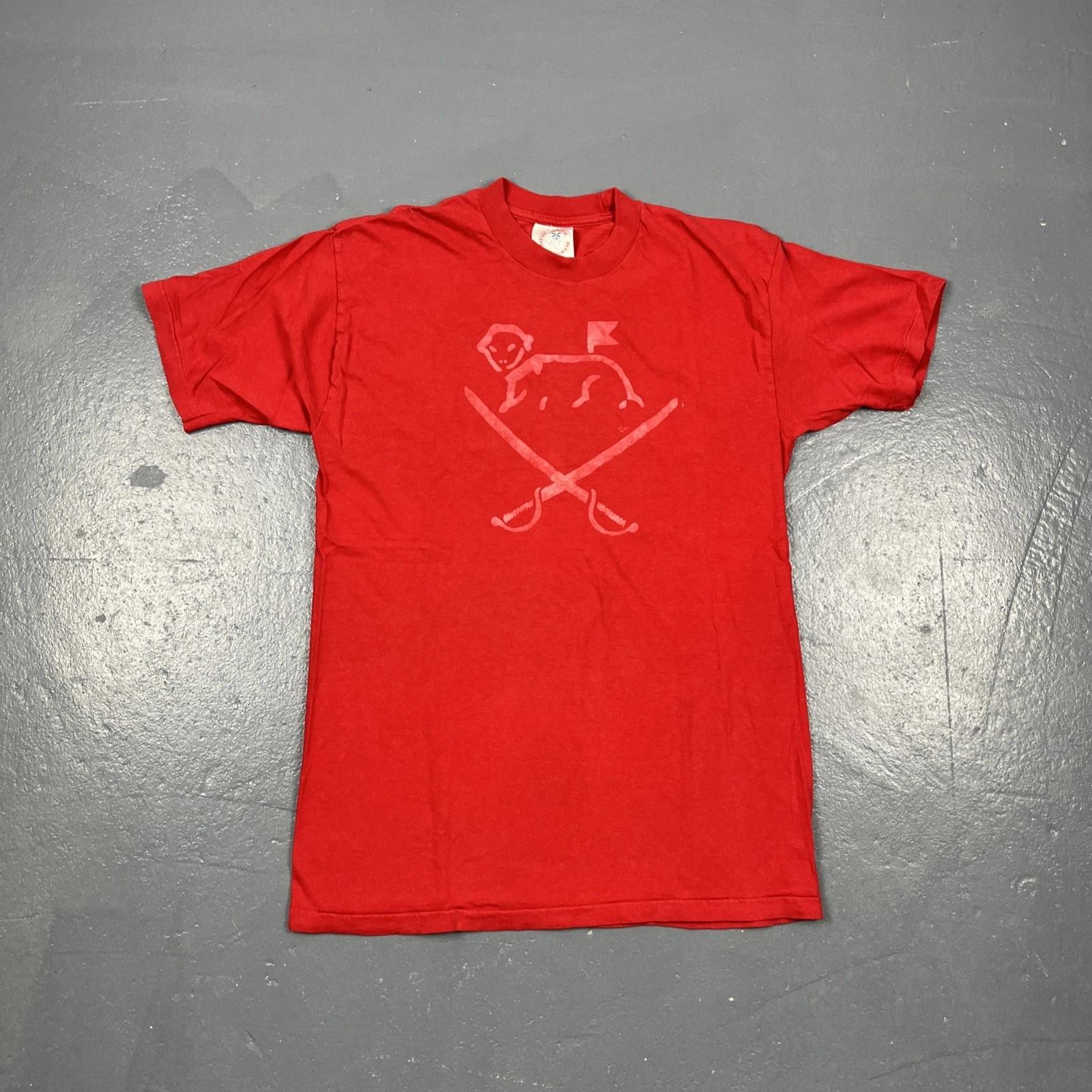Vintage Buffalo Sabres Butter Lamb Logo Tshirt Red Large Single Stitch VTG NHL 3XL