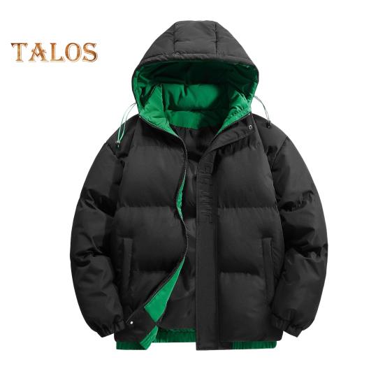 

Пальто из хлопка с капюшоном и длинными рукавами, зашнурованная, в стиле пэчворк, двухкомпонентная куртка-пуховик с карманами, свободный крой, утепленная теплая верхняя одежда L чёрный