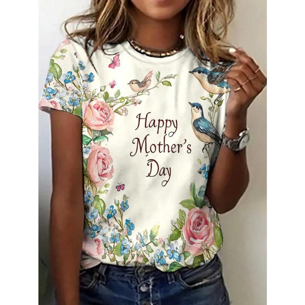 Retro Ethnic Floral T-shirt 3D Printed Women's Round Neck Short Sleeved T-shirt Street Wear Harajuku T-shirt Women's Clothing