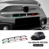Real Hard Carbon Fiber Sticker For Abarth 595 2017 2018 2019 2020 2021 2022 2023 2024 Front Center Grille Tricolor Carbon Trim.