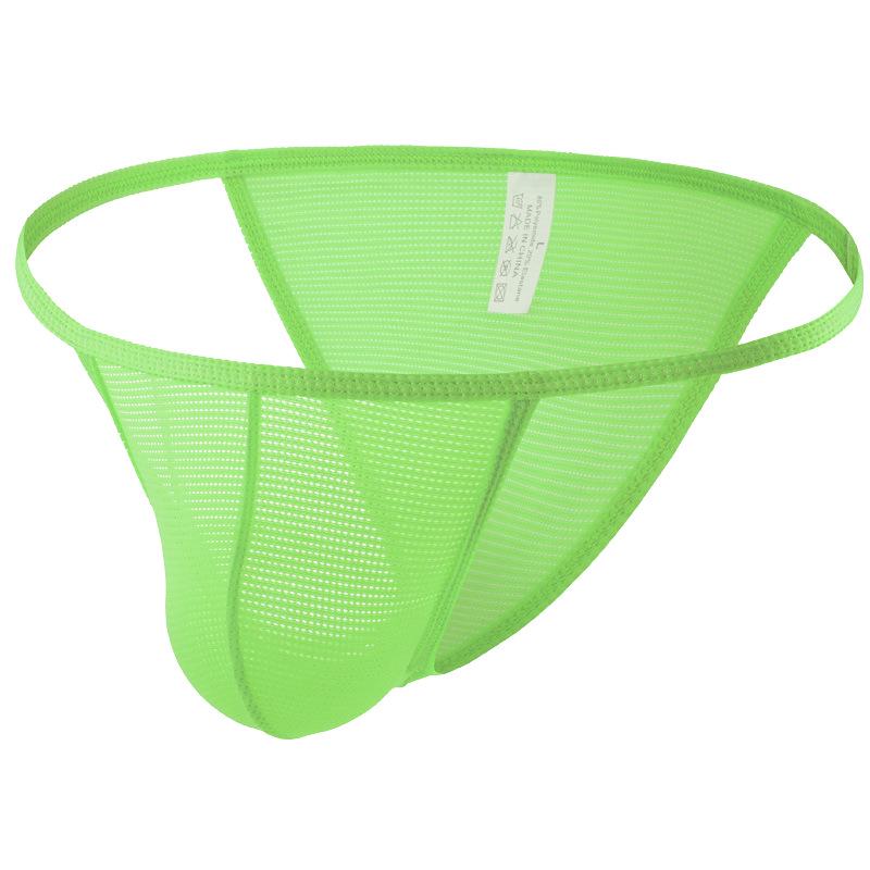 Men's Mesh High-Cut Low-Waist Briefs with U-Shaped Large Pouch - Sexy, Comfortable, and Breathable.