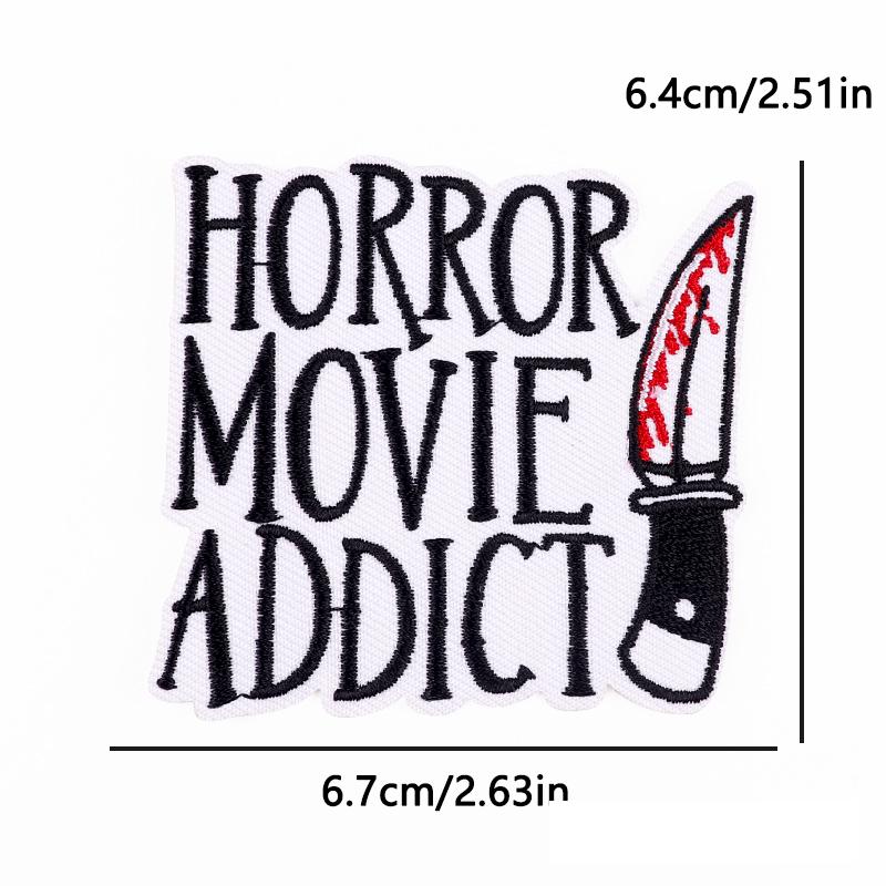 Punk/Horror Skull Letters Embroidery Patch Iron On Patches For Clothing Thermoadhesiv Patches On Clothes DIY Decorate Badges