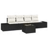 VidaXL Ensemble de canapé de jardin de 5 pièces avec coussins Noir Poly Rotin 3346927