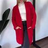 2024 Women's Fashion Woolen Coat: European & American Style, Long Sleeve, Turn-Down Collar, Pockets for Autumn & Winter