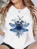 (Asian Size) Print Fashion Female Tee Top Women Clothing T Shirt sweet butterfly style trend Woman Short Sleeve Graphic T-shirts