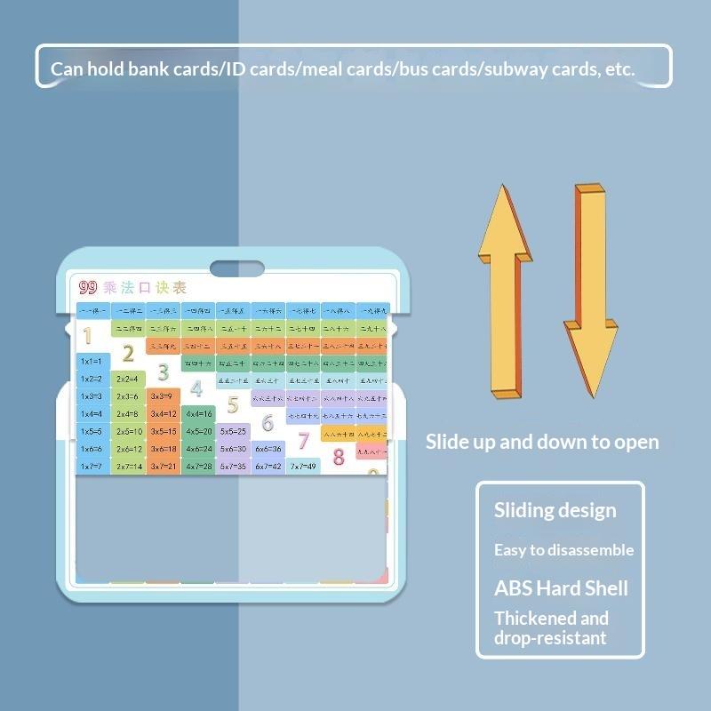 Multiplication Quick Search Card Cartoon Mini Keychain Portable Multiplication Practice Tool for Elementary Students