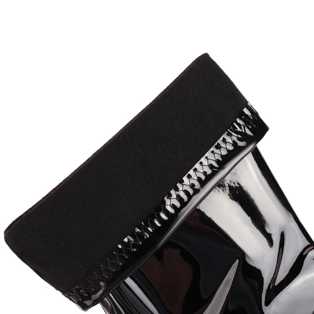 Sexy Summer Peep Toe Over the Knee Boots Women Black Patent Leather Club Party Lady Thin Heel Buckle Zipper Long Thigh High Boot