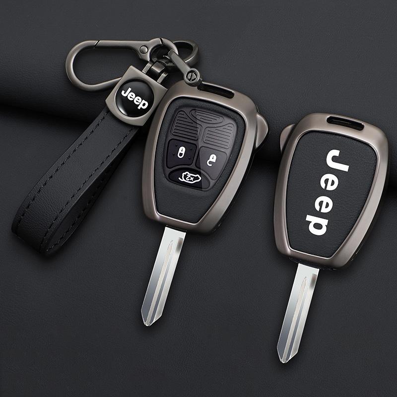 Pour Jeep Coque de Clé de Voiture en Alliage de Zinc TPU pour Jeep 300C Avenger Sebring Chrysler 200 Aspen Dodge Charger Commander Grand Cherokee