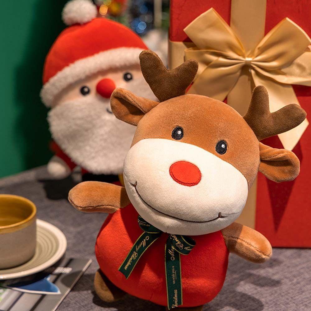 Snowman Home Decoration Animal Doll Christmas Elk Plush Toy Deer Plush Doll Santa Claus Stuffed Toy