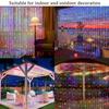 Guirlande Lumineuse Rideau Solaire Étanche IP54 8 Modes Lumières de Fond Décoratives pour Terrasse Clôture Balcon Décoration de Noël