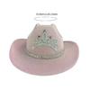 Sequins Cowboy Hats with Diamond Crown Pattern for Proms Banquets Party Sequins Cowboy Hats for Adult Photography