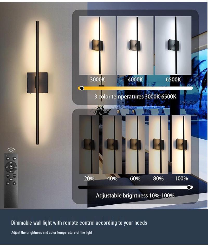 Remote-Controlled Rechargeable Three-Color Wall Light for Living Room, Bedroom, and Stairwell