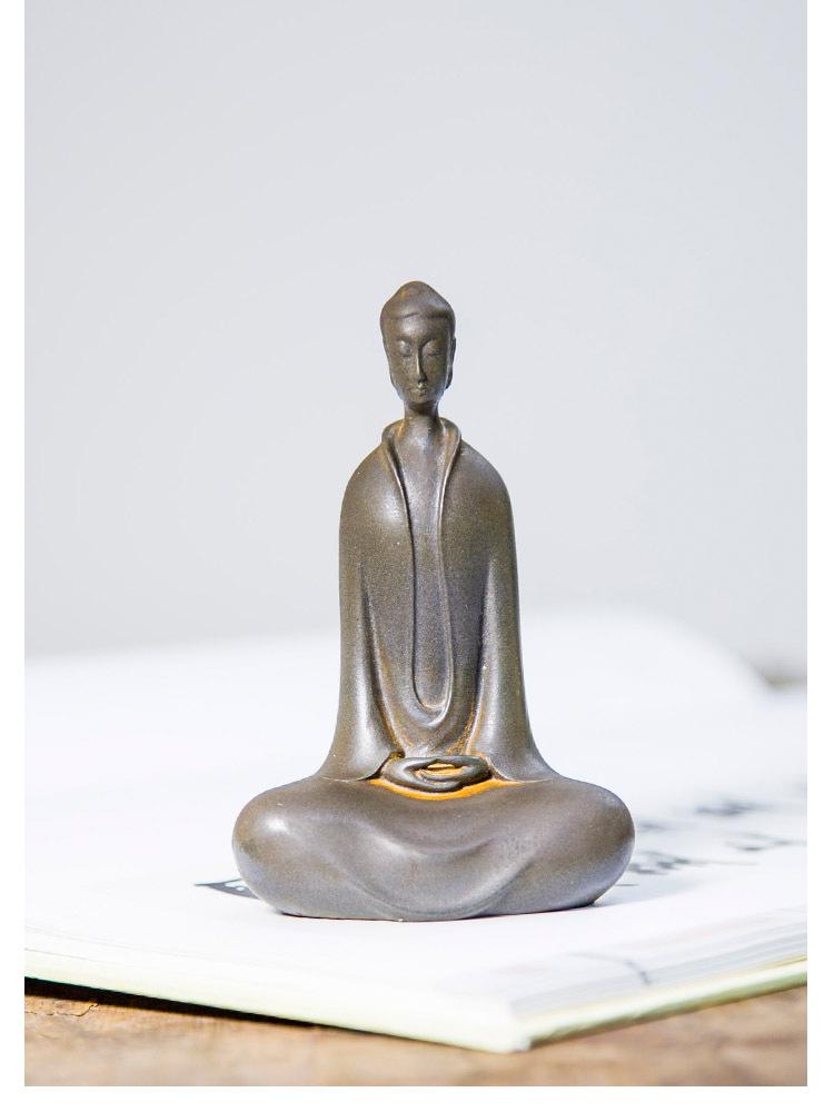 Zen Northern Wei Buddha Resin Statue: Handmade Chinese-Style Decor for Living Room