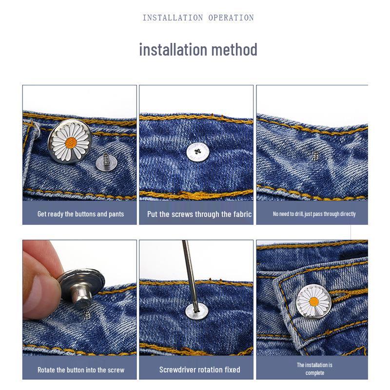 Bottone per Jeans Staccabile per Stringere la Vita per una Facile Regolazione