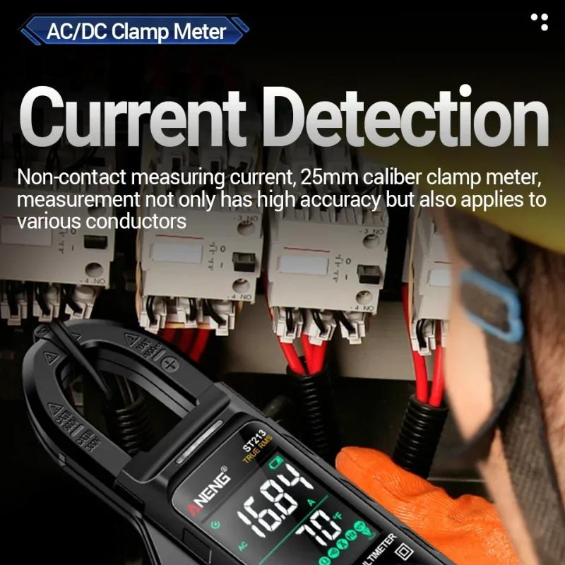 Multifunctional ANENG ST213 Digital Clamp Meter 6000 Counts AC DC 400A Current VA Dual Reverse Display NCV Zero Live Line Temp Capacitance Frequency