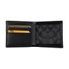 COACH Canvas Card Holder Wallet Mens Black Antique Nickel