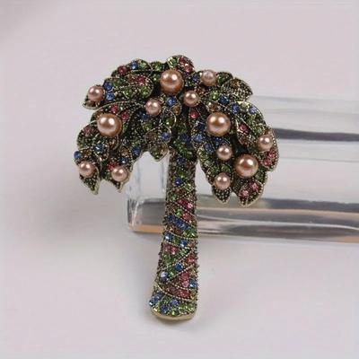 Rhinestone  Tree Brooch Alloy Brooch Creative Accessories Badge