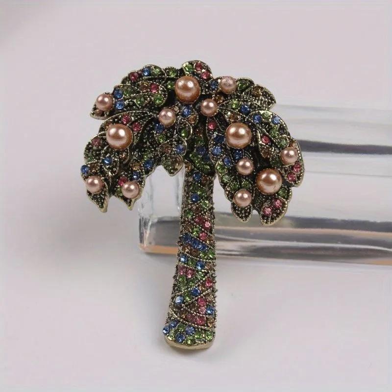 Rhinestone  Tree Brooch Alloy Brooch Creative Accessories Badge