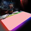Large Gaming Mouse Pad with 12 RGB Lighting Effects, Waterproof Multi-Spandex Surface, Non-Slip Rubber Base, 800*300*4mm (Pink)