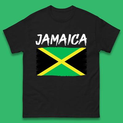 Jamaica Distressed Flag Country In The Caribbean Jamaican Flag Patriotism Mens Tee Top