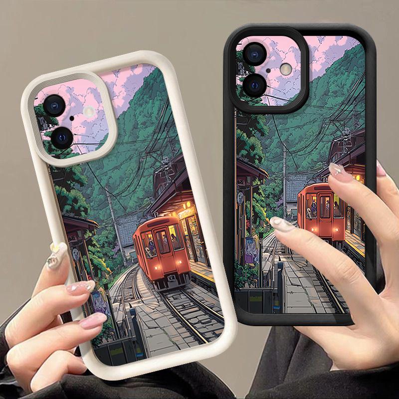 Para iPhone 13 Funda Diseño de Tren Marino de Anime Cubierta Suave de TPU Silicona Para iPhone 14 15 Pro Max 12 11 16e Funda iPhone 16 Pro Max