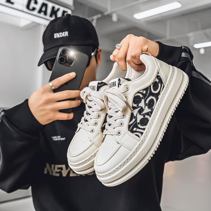 

Новые мужские классические модные низкие кроссовки для скейтбординга на толстой подошве, удобные кроссовки для баскетбола на мягкой подошве 39 белый