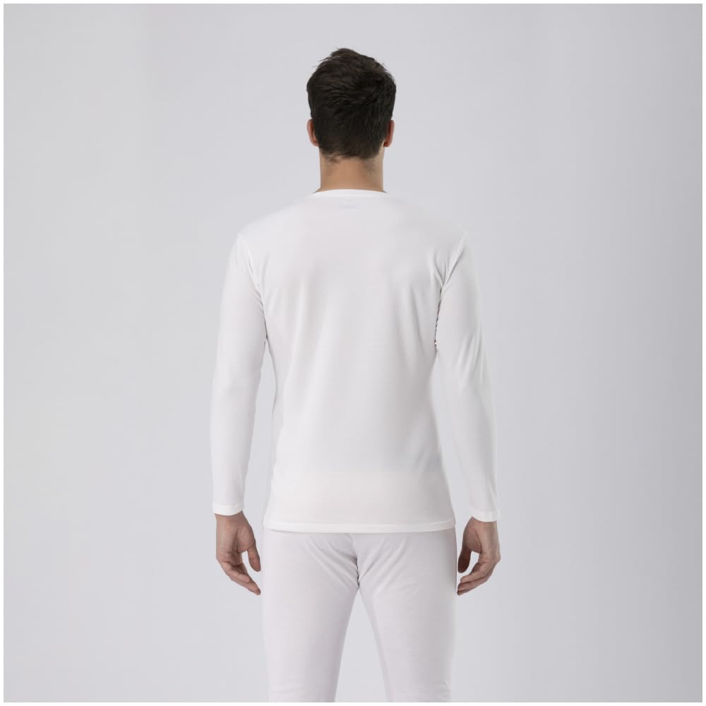 Mizuno Breath Thermo Lightweight for Daily Crew Neck Long Sleeve Size M Underwear, Heat-Generating Innerwear, Use, Shirt, Men's, Off-White, (C2JAA611)