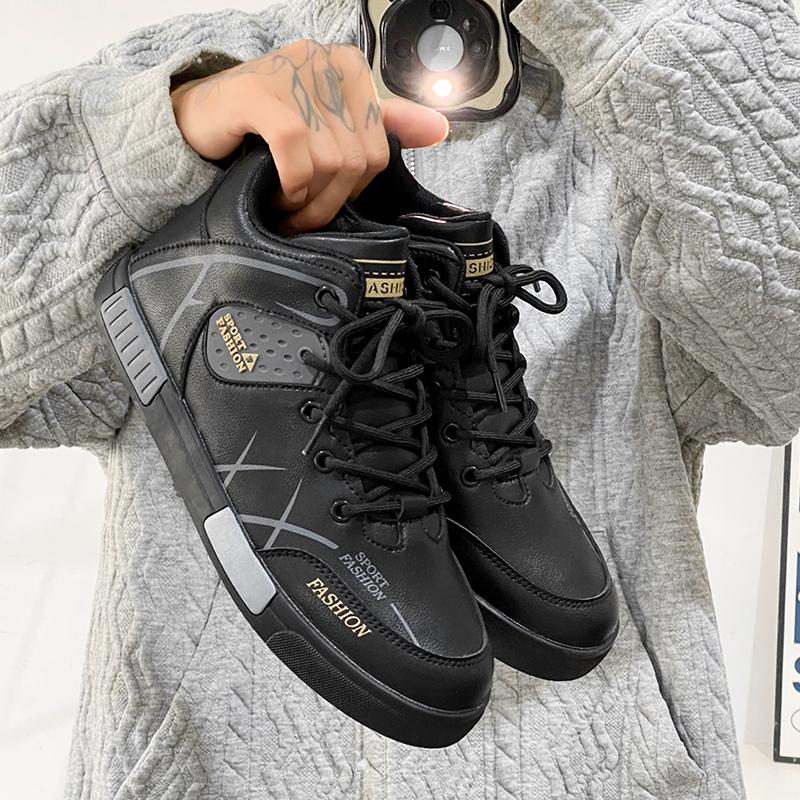 Mode Leder Herrenschuhe Sneaker Trend Freizeitschuhe Atmungsaktiv Freizeit Herren Sneaker Rutschfestes Schuhwerk Herren Skateboardschuhe