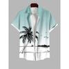 Men's Plus Size Summer Casual Shirt 3D Printed Hawaiian Shirt Beach Vacation Button Short Sleeved Shirt Men's Casual