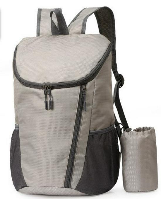 

Ultra-light Foldable Water-resistant Backpack: Portable Single/Double Shoulder Travel & Sports Bag серый