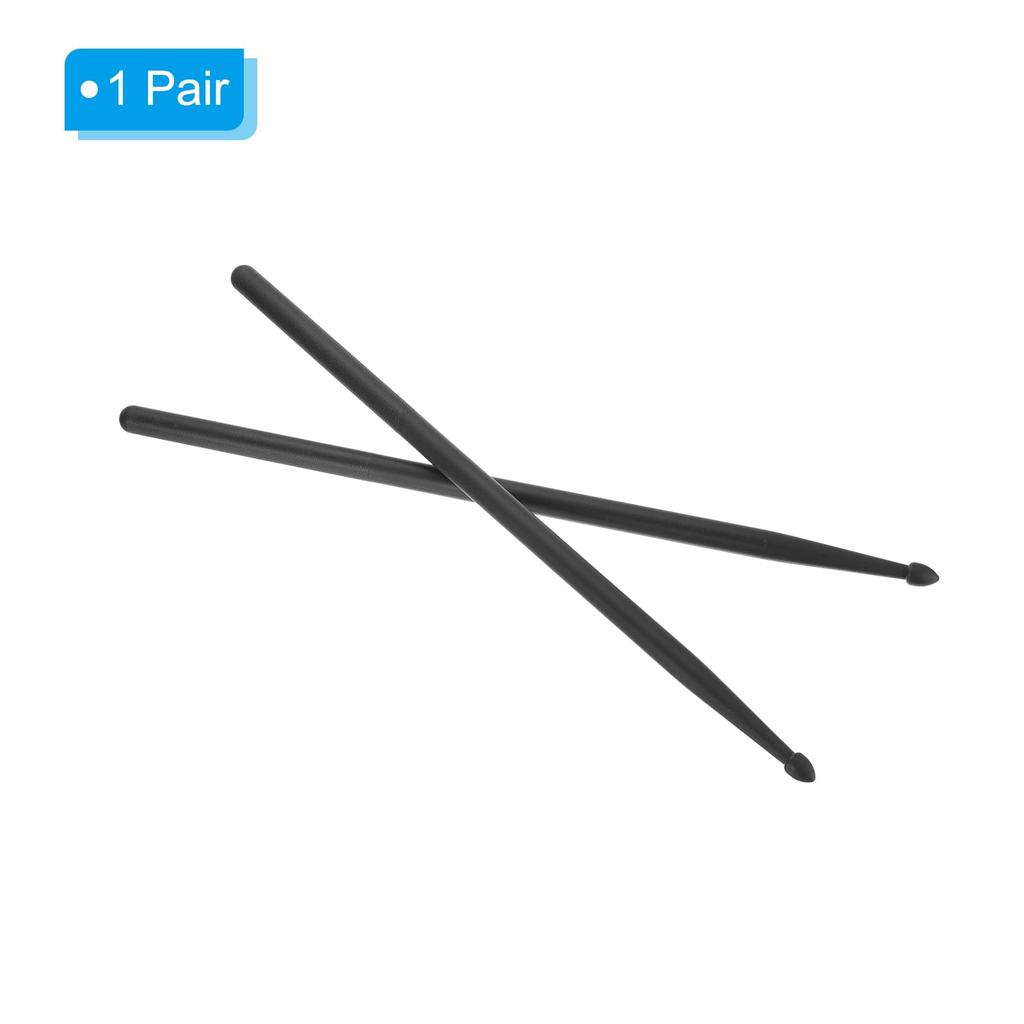 PATIKIL Nylon Drumsticks 7A Plastic Handle Drumsticks for Adults Electronic Drum Musical Instrument Percussion Black Anti-Slip 16"