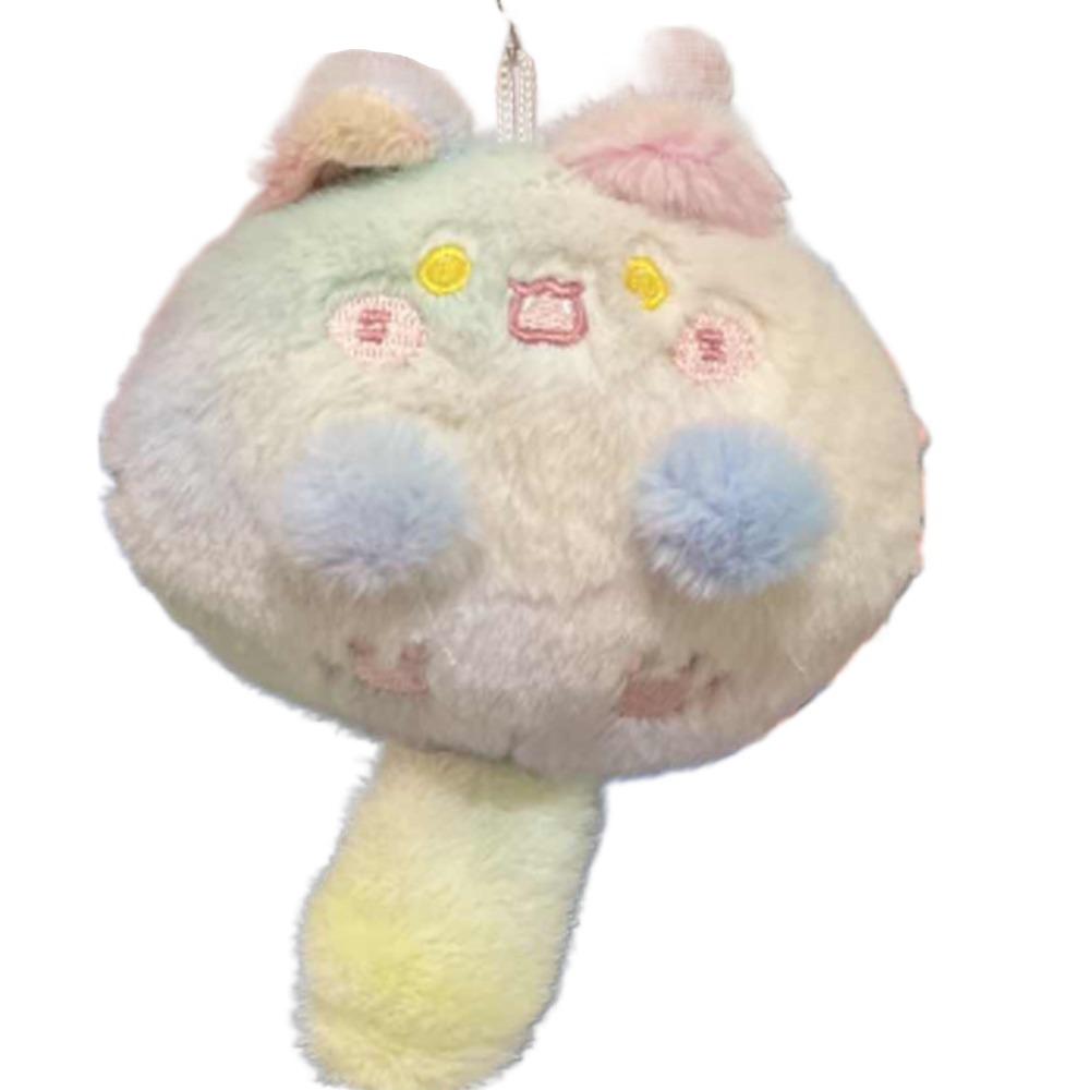 

Мультяшный плюшевый брелок с длиннохвостым котом, пищащий, мягкий, набивной кот, брелок для ключей, декор для дома фиолетовый/розовый