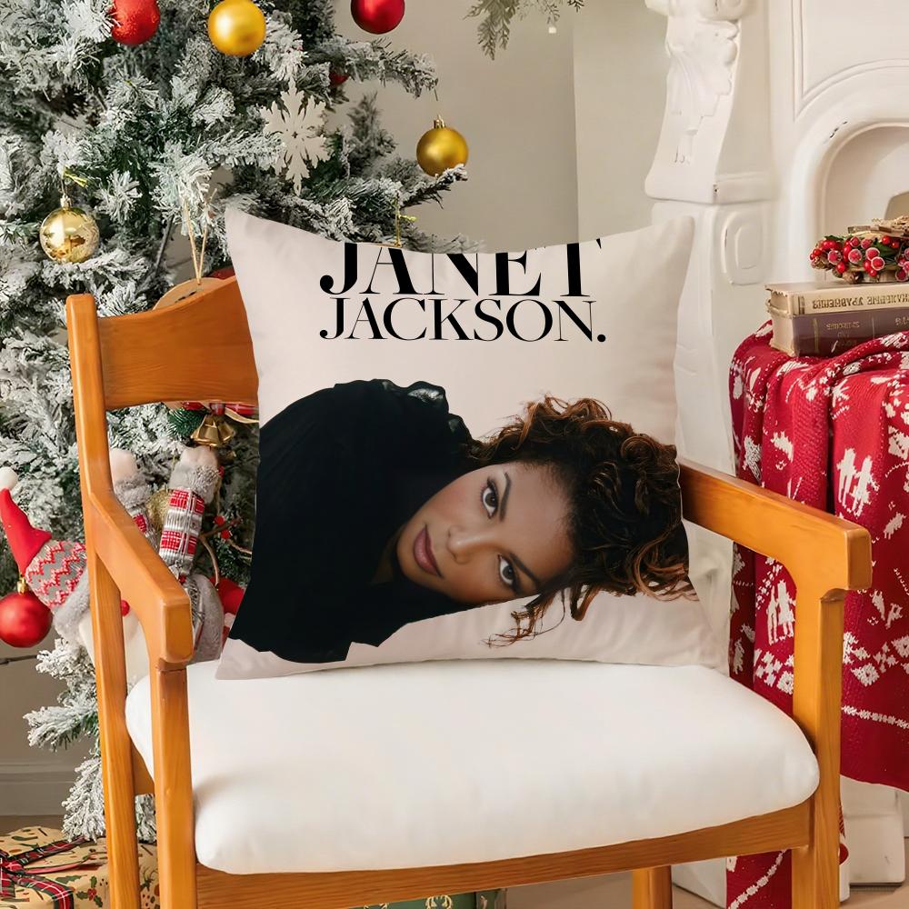 Cute J-JanetS J-JacksonS Pillow Case Silky Elegant Comfort Sofa Bed Invisible Zipper