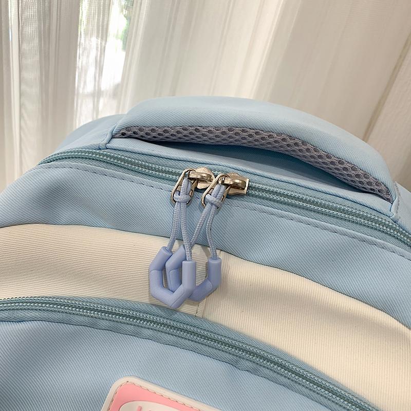 Large Capacity Junior Senior High School Schoolbag Women's Cartoon Color Contrast Backpack