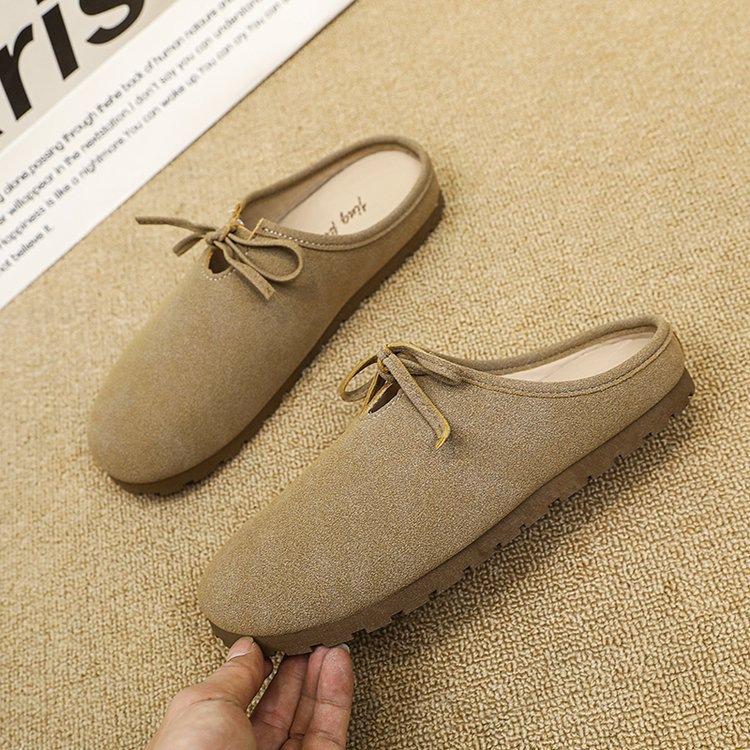 

Popular French bow baotou half slippers women s outer wear 2025 summer new one-pedal thick-soled Birkenstocks slippers 35