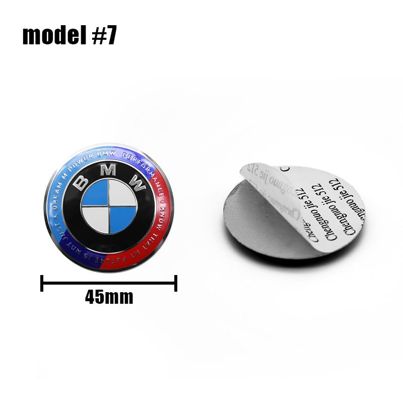 1 Stück 45mm 47mm Auto Lenkrad Dekoration Abzeichen Aufkleber Logo Zubehör Für BMW E46 E90 E60 F30 F10 E39 E36 F20 E87 E90 E70