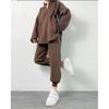 Womens Casual Hooded Zip-Up Two-Piece Set Long Sleeve Top Pants Streetwear Outfit S M L XL