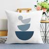 Blue Simple Print Decorative Pillowcase Bedroom Living Room Square Cushion Pillowcase