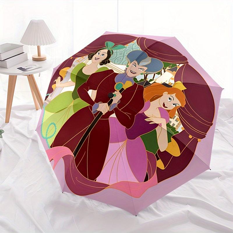 Disney VillainsCostumes Automatic Open/Close Umbrella - Cute Umbrella with Cute Design, Portable 3-Fold Compact Umbrella for Men & Women, Va
