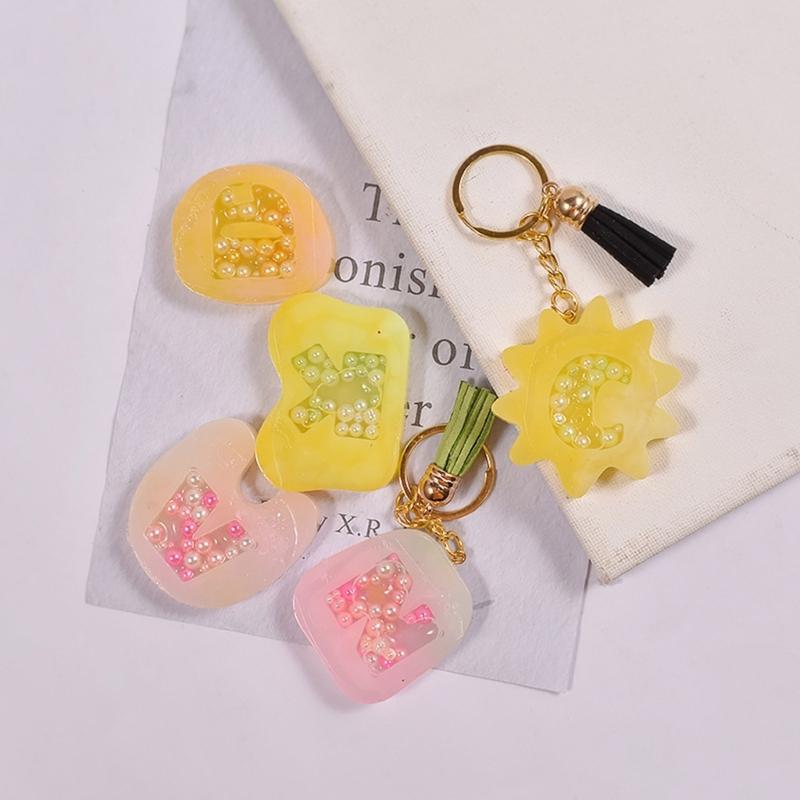 Letter Resin Shaker Mold DIY Quicksand Casting Epoxy Silicone Mold Resin Epoxy Jewelry Molds for Pendant Decors Crafts
