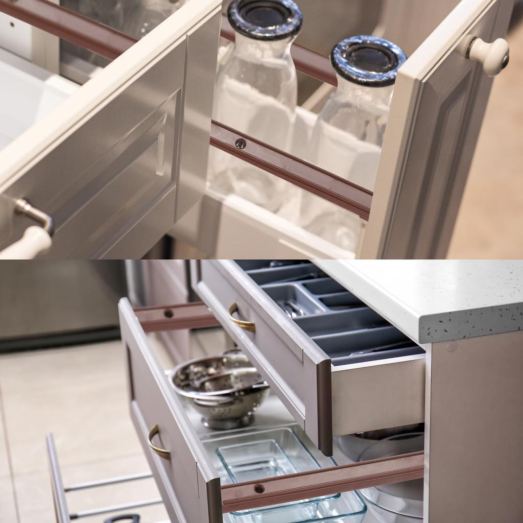 PATIKIL Schubladenführungen 4 Stück Kunststoff-Führungsschiene für Seitenmontage-Schienennutbreite Braun 12" Schrank/Schublade/Nachttisch/Tisch/Kleiderschrank 19/32" (15 mm)