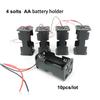 10pcs 4 Solts AA Battery Holder 6V 1.5V for AA Batteries Black Plastic Storage Box Case Dual Layers with 2pin Cable Connector
