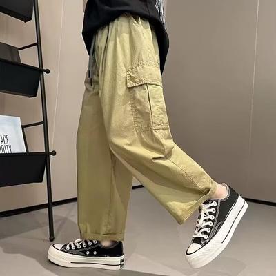 Chlapecké kalhoty letní tepláky střední a velké děti volné rovné kalhoty nové kalhoty letní dětské kalhoty proti komárům