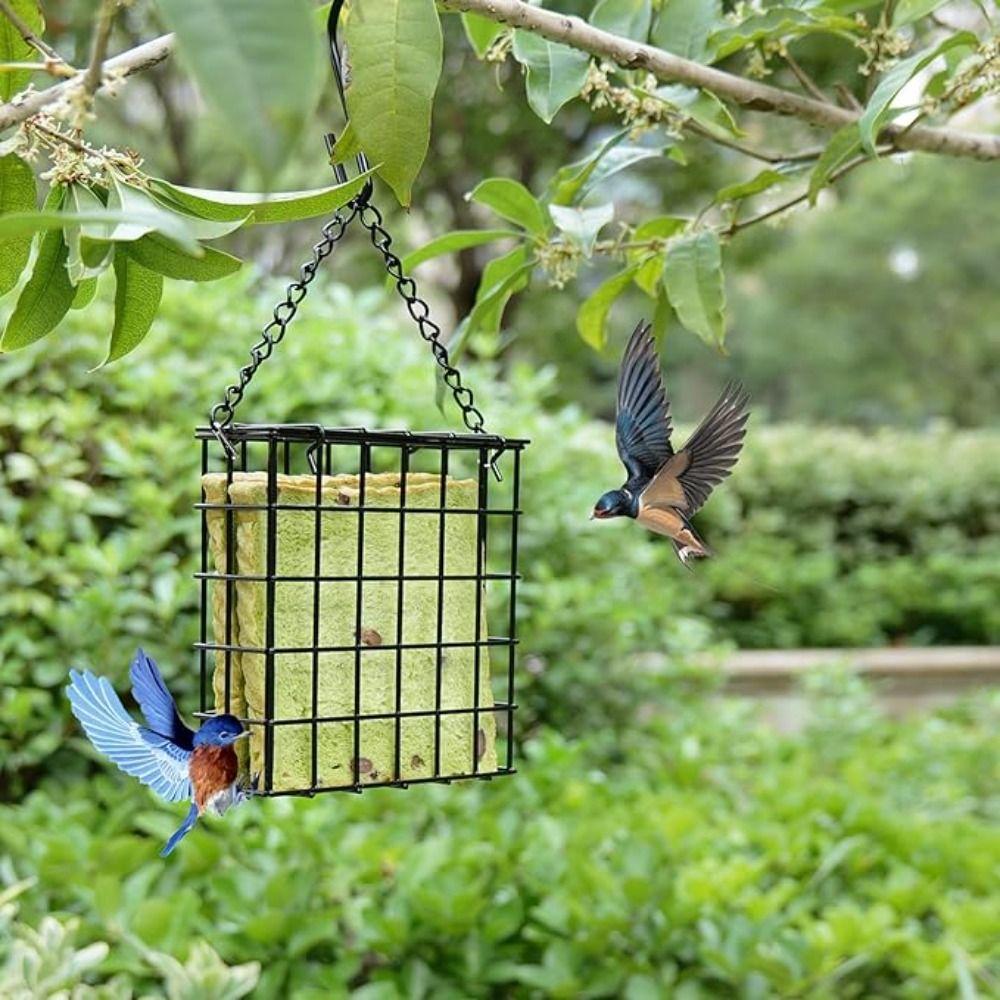 Square Suet Ball Bird Feeder Rust Resistant Bird Food Container Bird Food Device  Tree Hanging