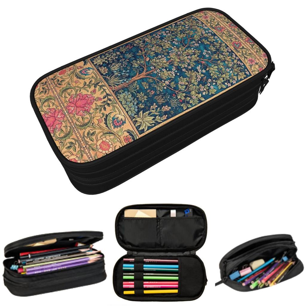 William Morris Tree Of Life Floral Plants Pencil Case Boys Girls School Pen Box Pencil Bag Stationery Supplies Pen Holder Bag