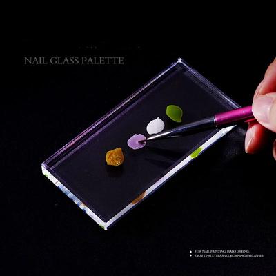 1PC Glass Nail Color Palette for Gel Polish Pallet Mixing Drawing Paint Plate Pad Manicuring Nail Art Display Showing Shelf